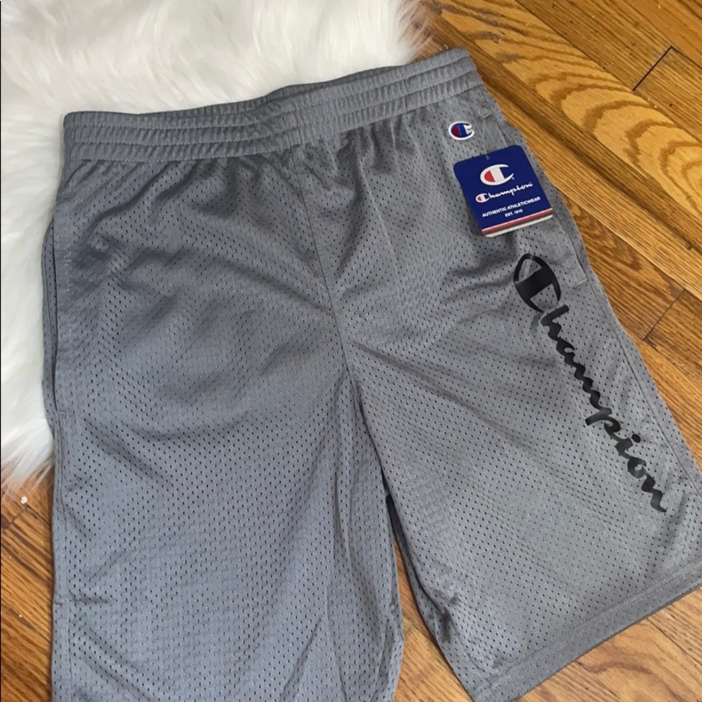 Boys grey mesh champion shorts